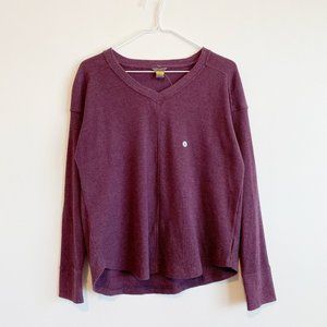 Eddie Bauer, NWOT, Women's Thermal top Long Sleeve V-Neck, Plum, Petite Small